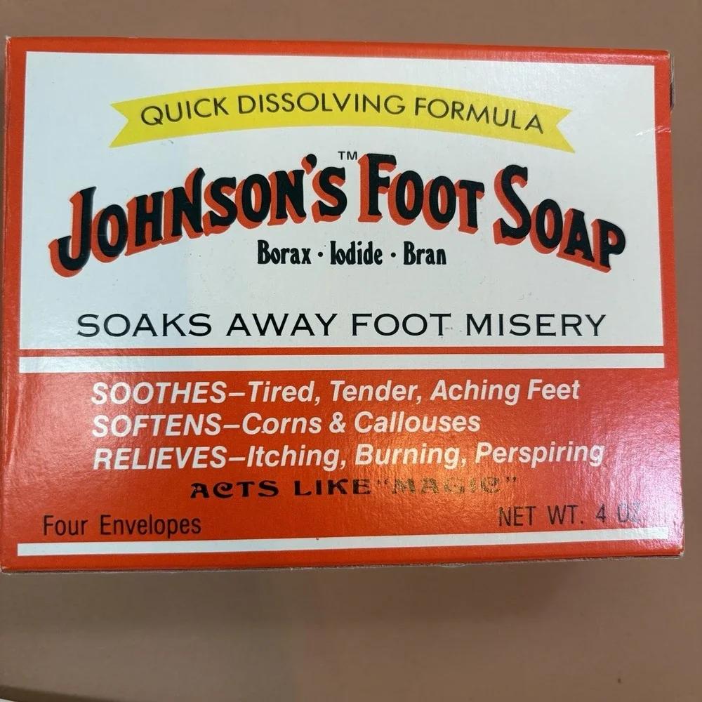 Johnsons Foot Soap‎ Powder Soak 2 Packets With Box Discontinued NOS